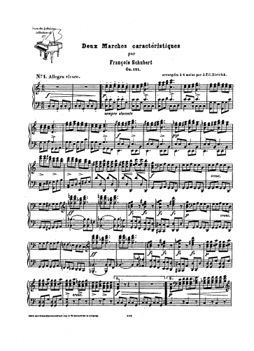 Schubert - 2 Marches charactéristiques - For Piano solo (Dietrich) - Score