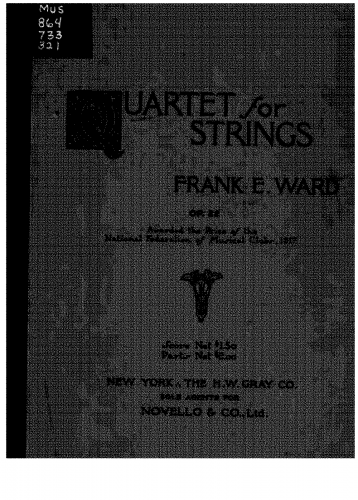 Ward - String Quartet in C minor - Score