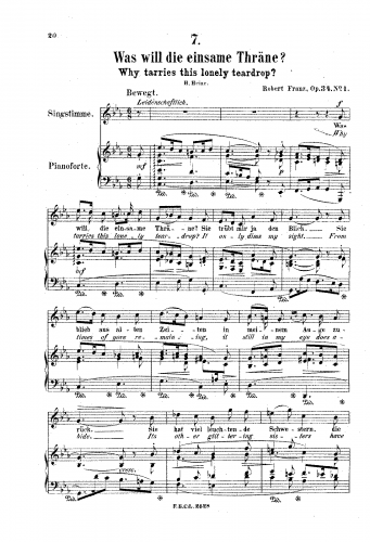 Franz - 6 Lieder von Heinrich Heine Op. 34 - Score