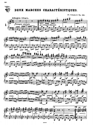 Schubert - 2 Marches charactéristiques - For Piano solo (Jadassohn) - Score