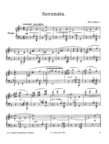 Sjögren - Serenata - Score