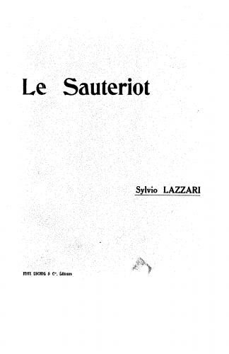 Lazzari - Le sauteriot - Vocal Score - Score
