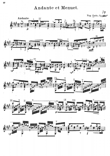 Coste - Andante et Menuet, Op. 39 - Score