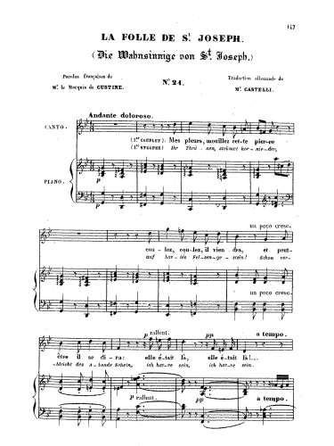 Meyerbeer - La folle de St. Joseph - Score