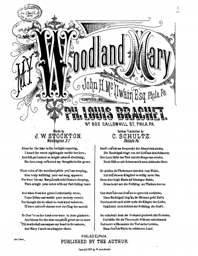 Brachet - My Woodland Mary - Score