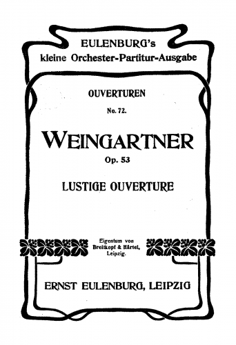 Weingartner - Lustige Ouverture - Score