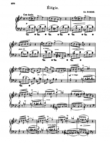 Rohde - Élégie in G minor - Score