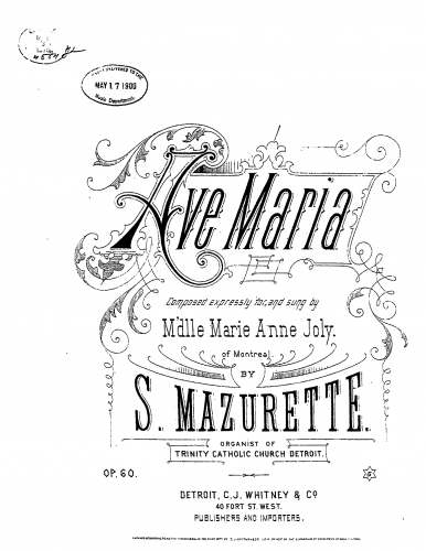 Mazurette - Ave Maria - Score