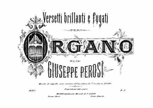 Perosi - Versetti brillanti e fugati per Organo - Score