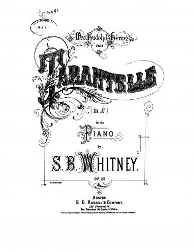 Whitney - Tarantelle - Score