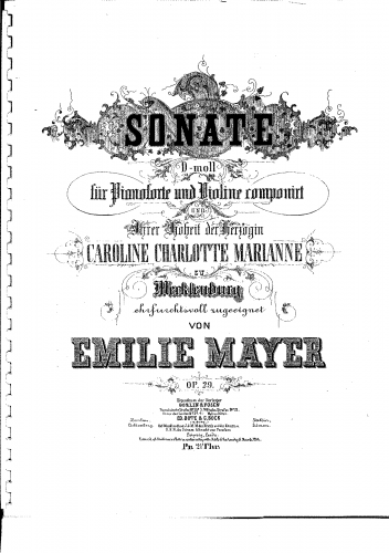 Mayer - Violin Sonata - Scores and Parts