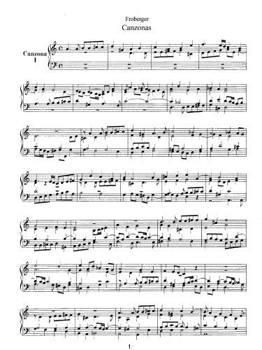 Froberger - 6 Canzonas (1-6) - Organ Scores - Score