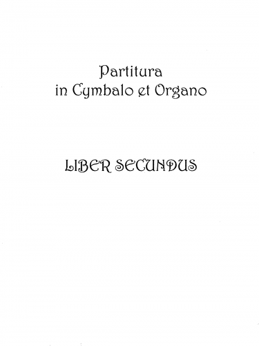 Scherer - Partitura in Cymbalo et Organo - Liber Secundus - Score