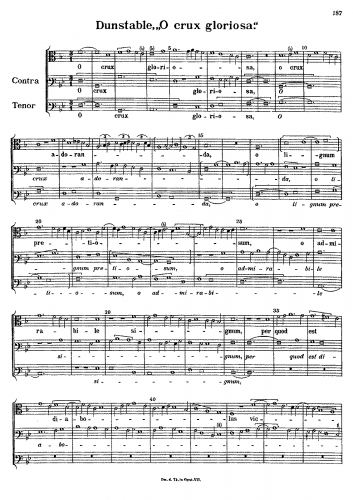 Dunstaple - O crux gloriosa - Score