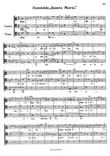 Dunstaple - Sancta Maria - Score