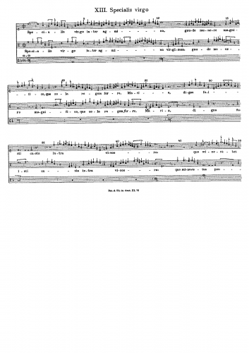 Dunstaple - Motet: Specialis virgo - Score