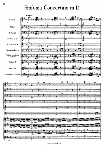 Albrechtsberger - Sinfonia Concertino in D - Score