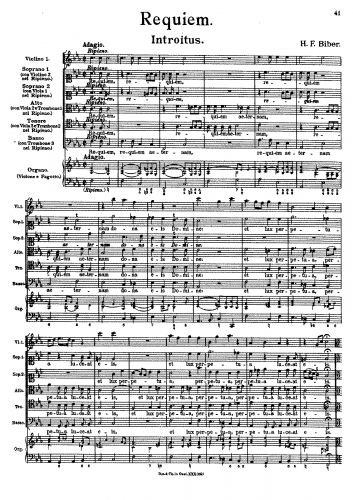 Biber - Requiem in F minor - Score