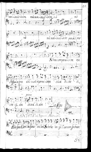 Mancini - Alla sua Clori in seno - Score