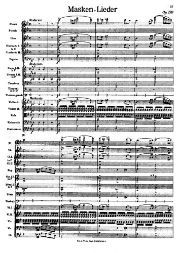Strauss Sr. - Masken-Lieder, Op. 170 - Score