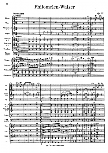 Strauss Sr. - Philomelen-Walzer, Op. 82 - Score