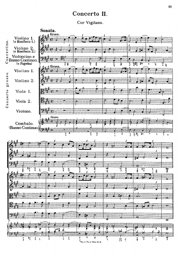 Muffat - Concerto II - Cor Vigilans - Scores and Parts Original Key - Score