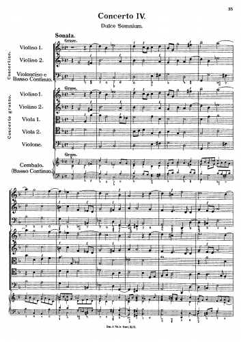 Muffat - Concerto IV - Dulce Somnium - Score