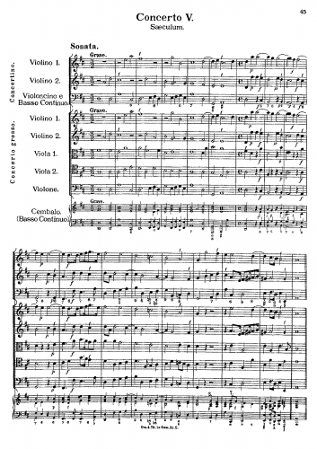 Muffat - Concerto V - Saeculum - Score