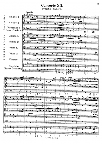 Muffat - Concerto XII - Propitia Sydera - Score