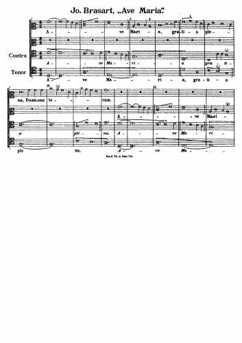 Brassart - Ave Maria - Score