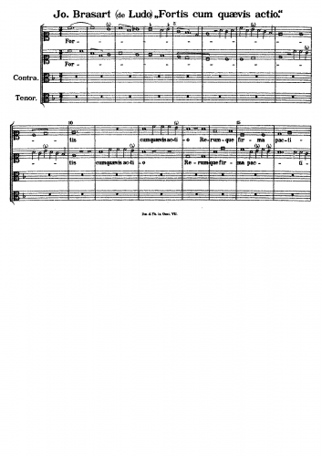 Brassart - Fortis cum quaevis actio - Score
