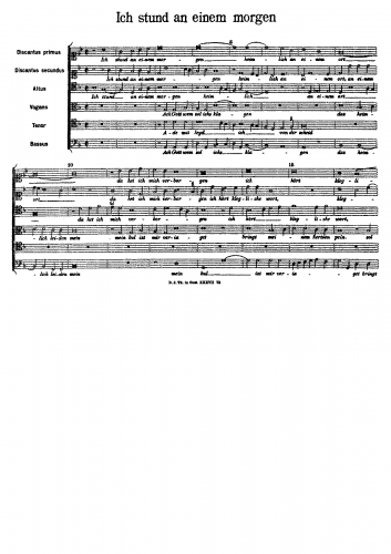 Bruck - Ich stund an einem morgen - Score