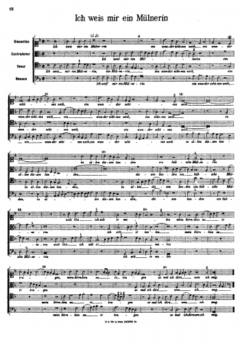 Bruck - Ich weis mir eine Mülnerin - Score