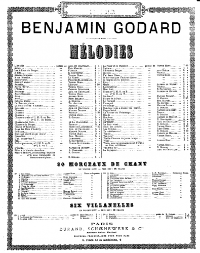 Godard - Douze morceaux pour chant et piano