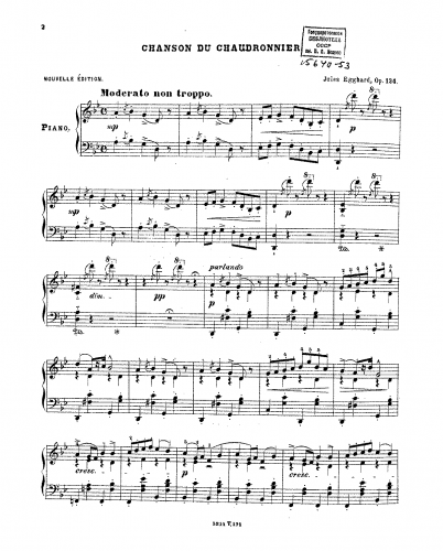 Egghard - Chanson du chaudronnier - Score