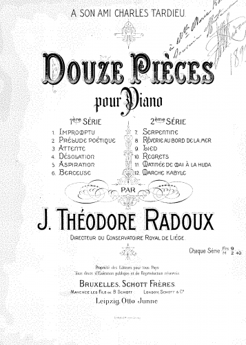 Radoux - 12 Pièces - Score