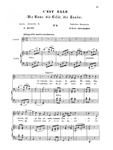 Meyerbeer - Die Rose, die Lilie, die Taube - Score