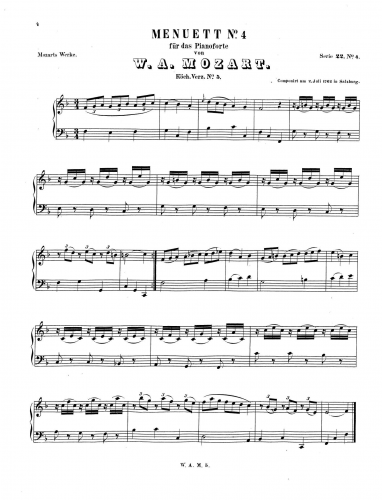 Mozart - Minuet - Piano Score - Score