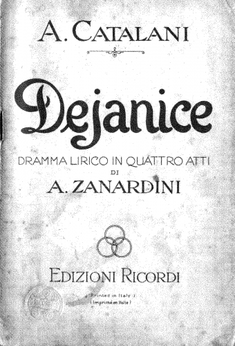Catalani - Dejanice - Librettos - Complete libretto