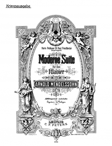 Mendelssohn - Moderne Suite for piano - Score