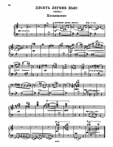 Bartók - 10 Easy Pieces, Sz.39 - Score