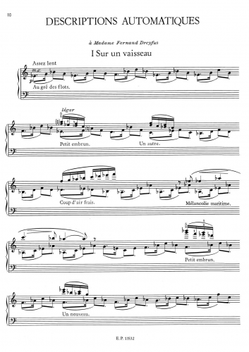 Satie - Descriptions automatiques - Piano Score - Score