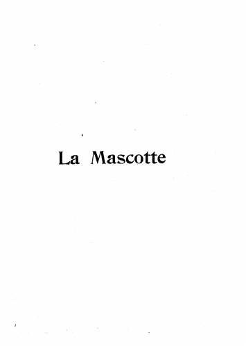 Audran - La mascotte - Vocal Score - Score