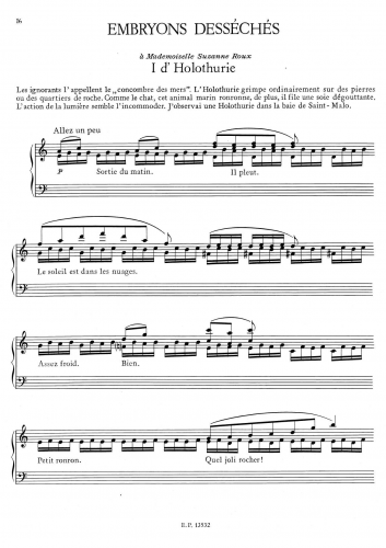 Satie - Embryons desséchés - Piano Score - Score