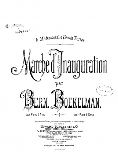 Boekelman - Inauguration March - Score