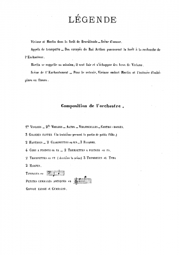 Chausson - Viviane, Op. 5 - Score