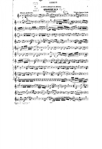 Ramsöe - Quartet, No. 5, für 2 Cornette, Horn (oder Althorn) und Tuba, Op. 38