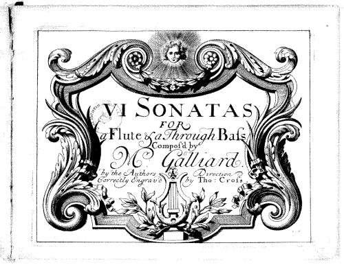 Galliard - 6 Flute Sonatas - Score