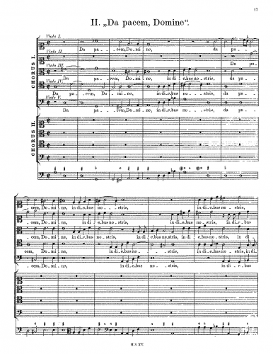 Schütz - Da pacem, Domine - Score