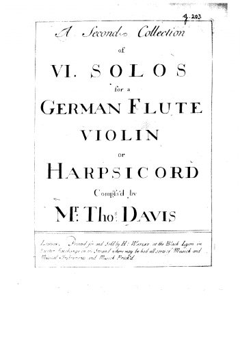 Davis - 6 Solos for FluteSonatas - Score